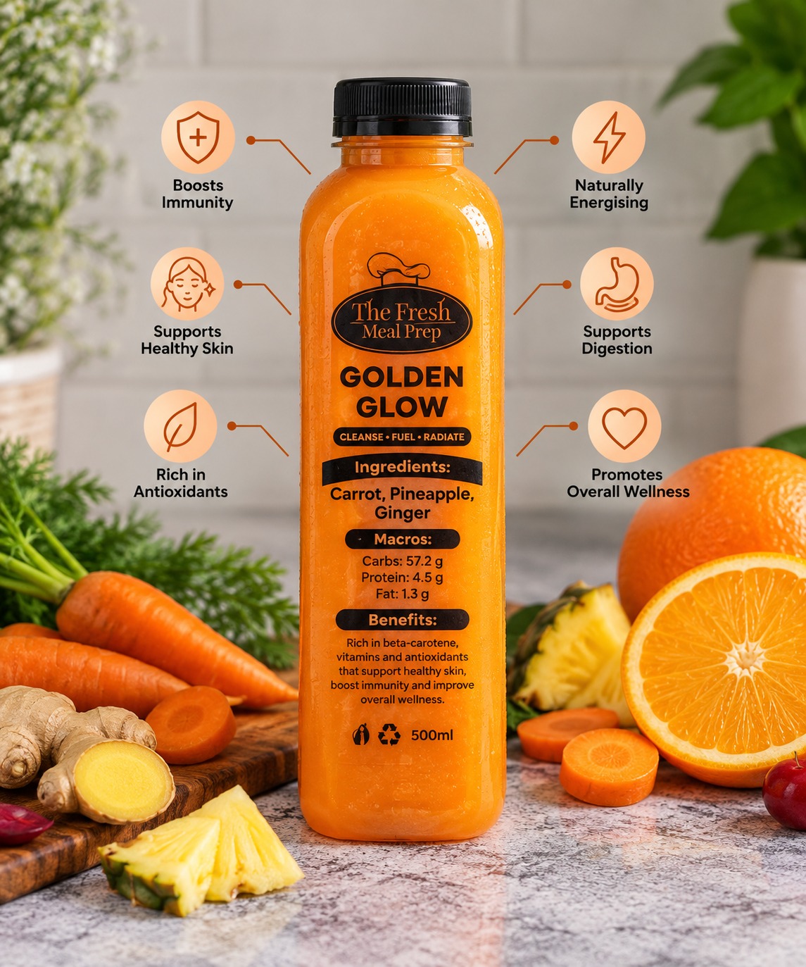 Golden glow ( carrot ,pineapple & ginger